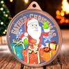 Father Christmas Texture Print Full Colour 55mm Medal