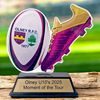 Edison Rugby Ball & Boot Custom Logo Trophy