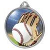 Baseball Colour Texture 3D Print Silver Medal