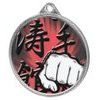 Martial Arts Fist Colour Texture 3D Print Silver Medal