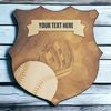Heraldic Birchwood Baseball Sepia Shield