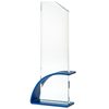 Prismia Engraved Glass Award on Blue Metal Stand