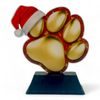 Festive Christmas Red Dog Paw Trophy