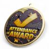 Attendance Texture Print Gold Star Medal