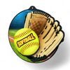 Rincon Colour Softball Black Acrylic Medal