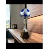 Eminent Silver and Blue Soccer Trophy