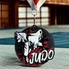 Rincon Colour Judo Black Acrylic Medal