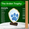 Arden Paw Print Real Wood Shield Trophy