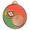 Portugal Flag Logo Insert Bronze 3D Printed Medal