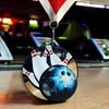 Rincon Colour Tenpin Bowling Black Acrylic Medal