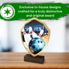 Arden Ten Pin Bowling Real Wood Shield Trophy