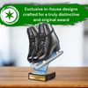 Grove Ice Skating Black Boot Real Wood Trophy