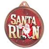 Santa Run (Red) Christmas 3D Texture Print Full Colour 55mm Medal - Bronze