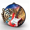 Rincon Colour Electric Guitar Black Acrylic Medal
