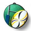 Rincon Colour Rugby Black Acrylic Medal