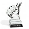 Crystal Engraved Thumbs Up Award