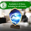 Arden Glitterball Blue Real Wood Shield Trophy