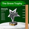Grove 2nd Place Silver Star Real Wood Trophy