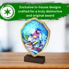 Arden Downhill Women Skiing Real Wood Shield Trophy