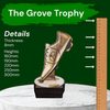 Grove Club Logo Custom Golden Boot Real Wood Award