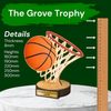 Grove Basketball Real Wood Trophy