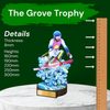 Grove Womens Downhill Skiing Real Wood Trophy