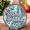 Merry Christmas Texture Print Full Colour 55mm Medal
