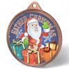Father Christmas Texture Print Full Colour 55mm Medal