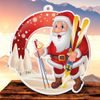 Snowy Father Christmas Skiing Medal
