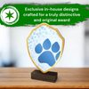 Arden Paw Print Real Wood Shield Trophy