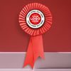 Mini Red Satin Feel Logo Rosette