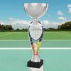 Napoli Tennis Racket Silver Trophy Cup