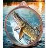 Pike Fishing Texture Print Bronze Medal