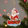 Jolly Santa Canoeing Christmas Bauble