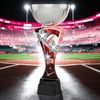 Triple Star Baseball Silver Trophy Cup
