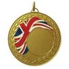 Union Jack Logo Insert Gold Brass Medal