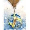 Aurum 1st Place Winter Snowflake Gold Stainless Steel Medal
