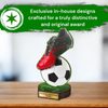 Grove Football Red Boot Real Wood Trophy