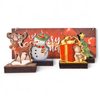 Traditional Christmas Real Wood Decoration 6 Piece Set