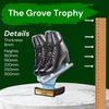 Grove Ice Skating Black Boot Real Wood Trophy