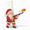 Jolly Santa Clay Pigeon Shooting Christmas Bauble