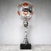 Merida Silver and Orange Metal Football Trophy