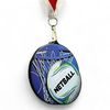 Rincon Colour Netball Black Acrylic Medal