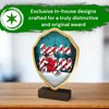 Arden Chestnut Santa Run Real Wood Shield Trophy