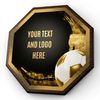 Hex Wood & Metal Football Plaque
