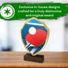 Arden Table Tennis Real Wood Shield Trophy