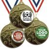 Football Champion Gold Embossed Logo Insert Medal