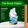 Grove Ice Skating White Boot Real Wood Trophy