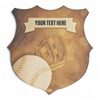 Heraldic Birchwood Baseball Sepia Shield