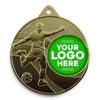 Football Champion Gold Embossed Logo Insert Medal